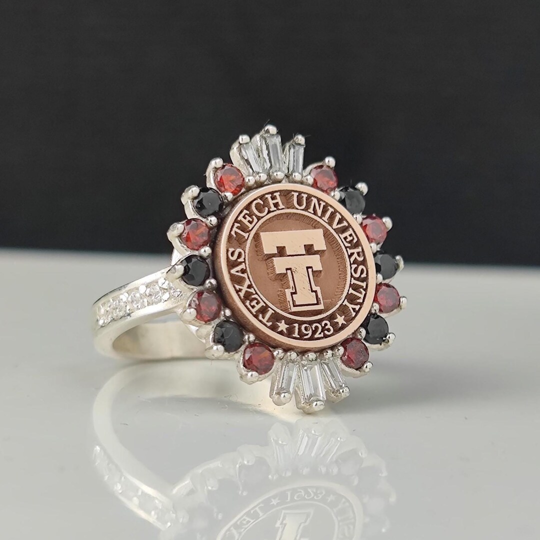Custom Women's College Ring - Personalized University Crest Ring