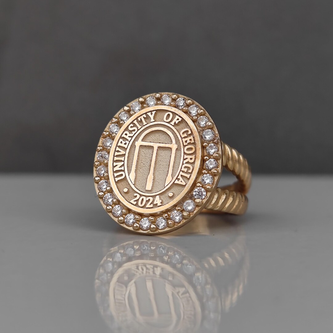 Grad Gold Rings Custom 10K Gold Graduation Ring: Personalized College Jewelry - Etsy