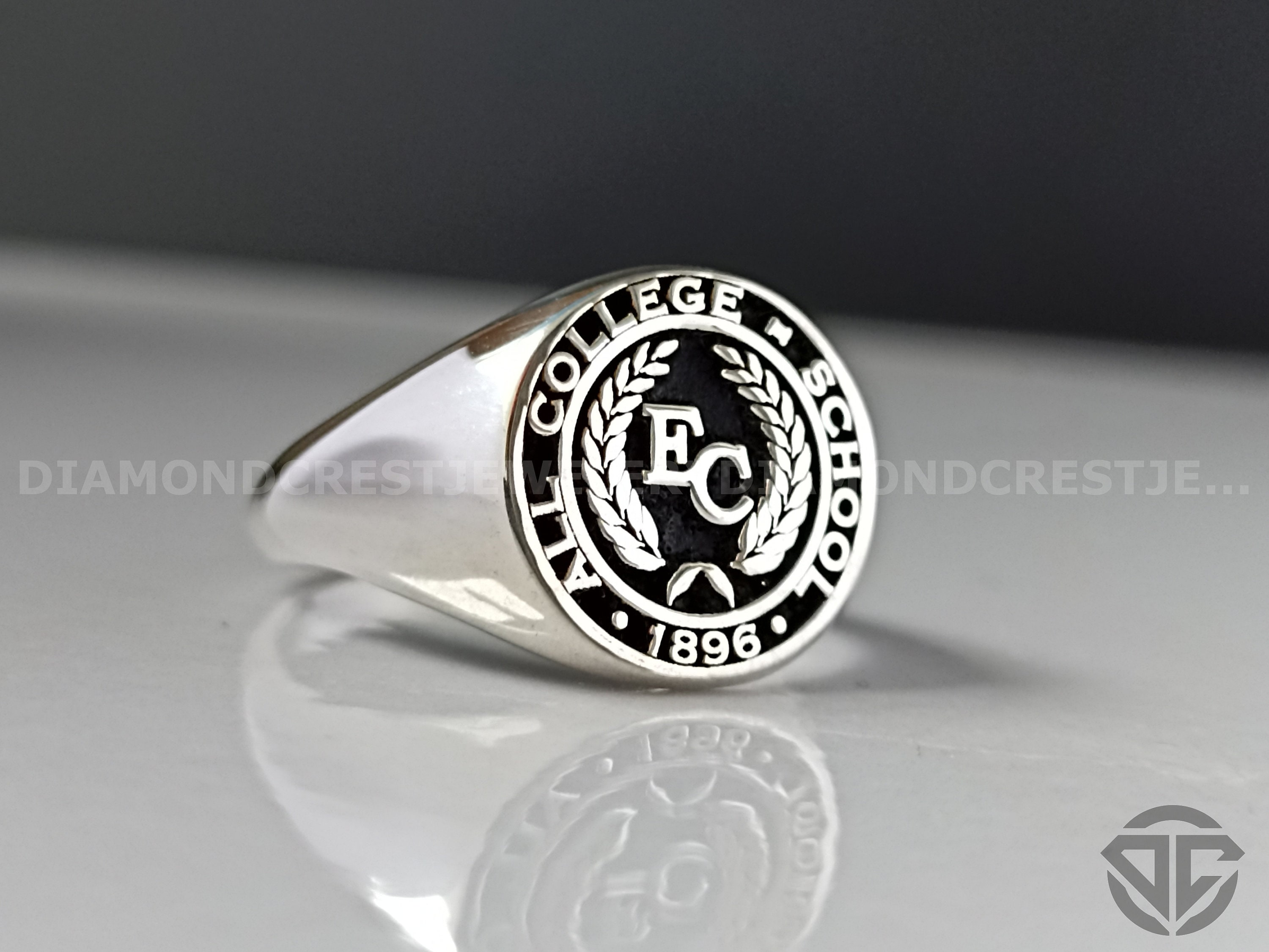 Handmade Sterling Silver College Class Ring: Personalized