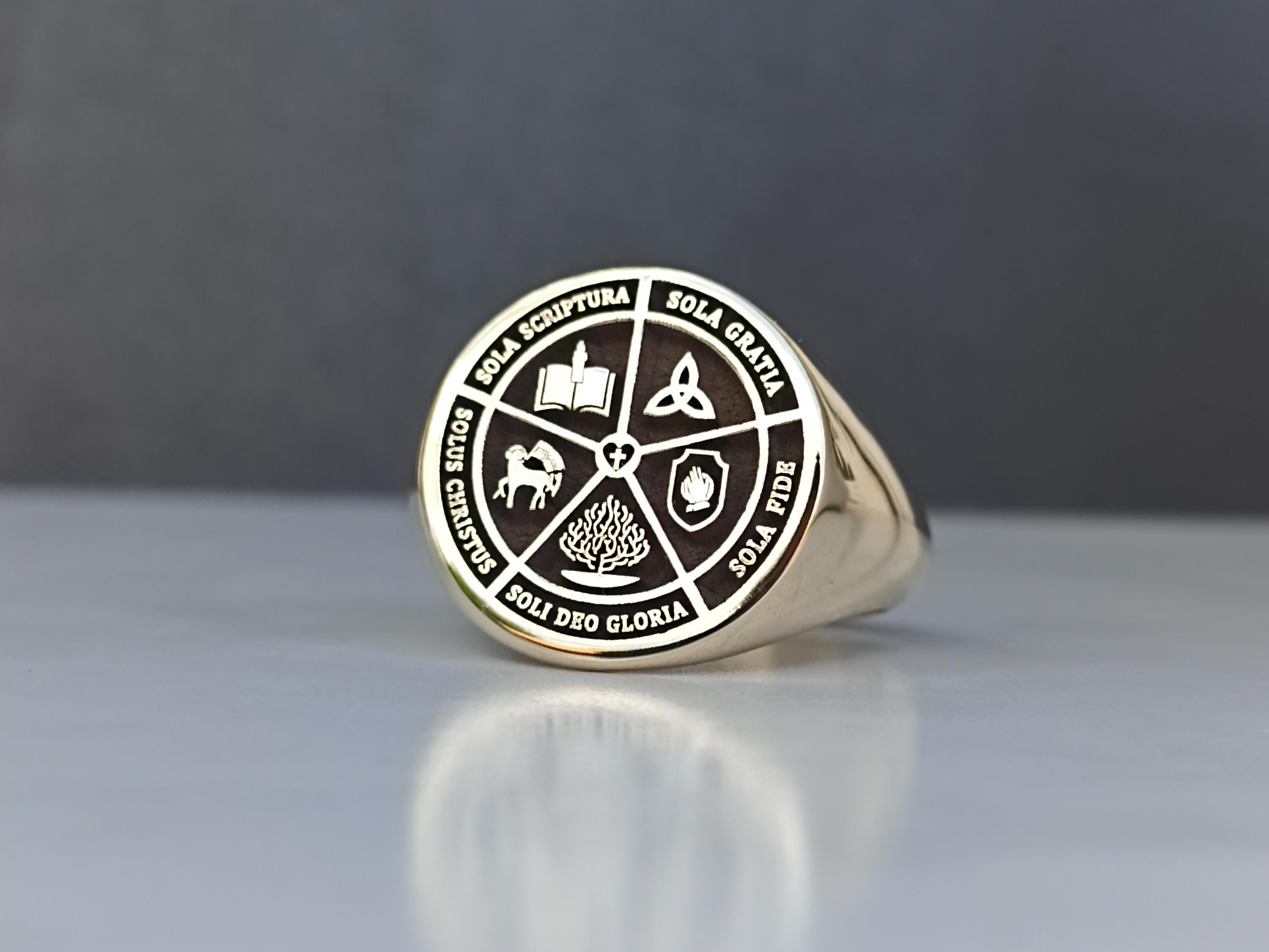 The Five Solas Ring: Customizable Religious Ring, Sterling Silver - Etsy