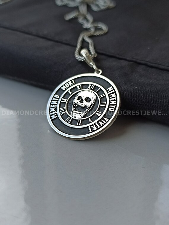 Collana Memento Mori Gemelli Zodiac in argento sterling 925 con ciondolo a forma di teschio gemello, gioielli astrologici gotici per uomini e donne, stile vintage - Italia