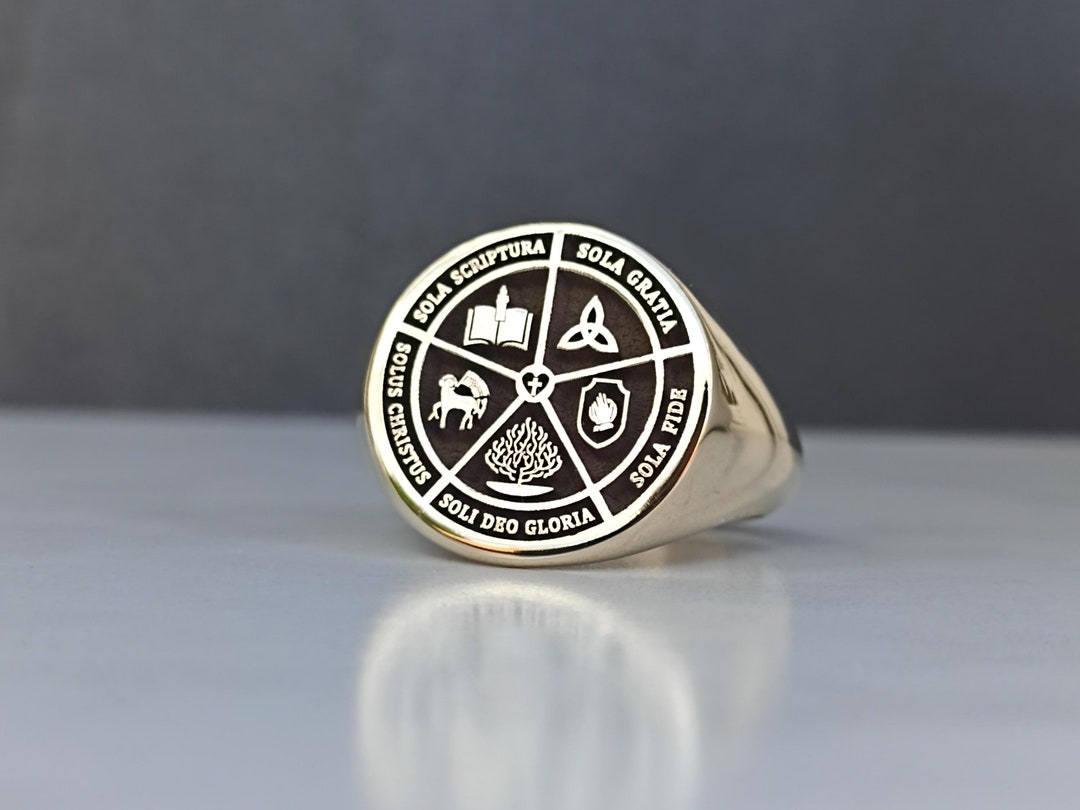 The Five Solas Ring: Customizable Religious Ring, Sterling Silver - Etsy