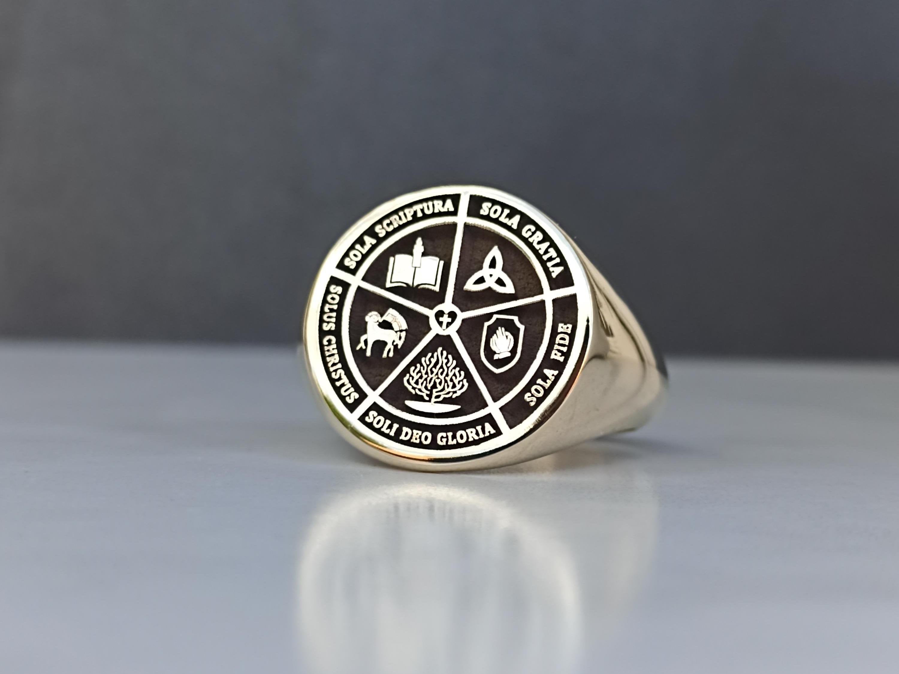 The Five Solas Ring: Customizable Religious Ring, Sterling Silver - Etsy