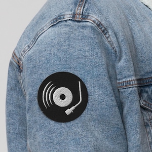 レトロミュージックパッチ 音楽アイロン接着ビニールレコードパッチ ロックビニールアイロン接着イメージ オールドスクールアイロン接着ヴィンテージレコードパッチ