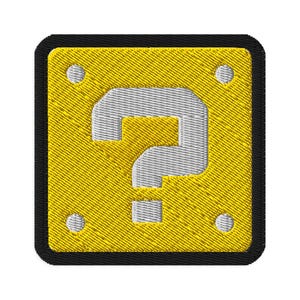 Gamer patch questionmark patch yellow iron on gamer sew on