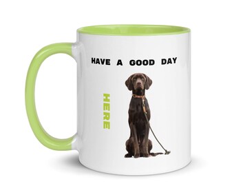 Mug with Color Inside, mug with dog, taza con mascotas, perros, tazas de color