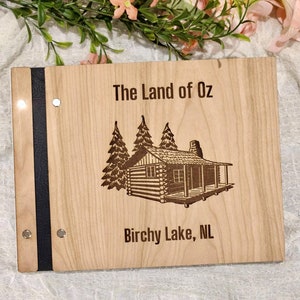 Custom Hunting Photo Album, Wooden Photo Album Moose Scrapbook Gift for Him, Personalized Memory Photo Book, Rustic Book Gift for Him