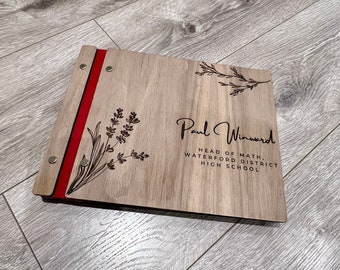 Libro de visitas de graduación de madera personalizado: Álbum de fotos grabado