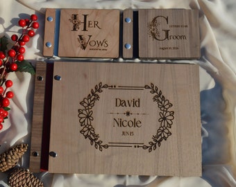 Wedding Guest Book and Vow Books Bundle - Elegant Keepsake for Special Memories, Beautifully Crafted for Couples, Perfect Wedding Accessory