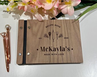 Personalisiertes Rezeptbuch aus Holz: Graviertes Familienandenken