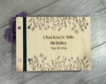 Birthday Guest Book - Personalized 40th, 50th, 60th, 70th Birthday Guestbook - Photo book - Album - Gift for men and women