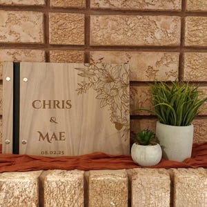 Custom Memorial Wooden Guest Book -  In Loving Memory Custom Wooden Memorial Guest Book. Personalized Celebration of life book