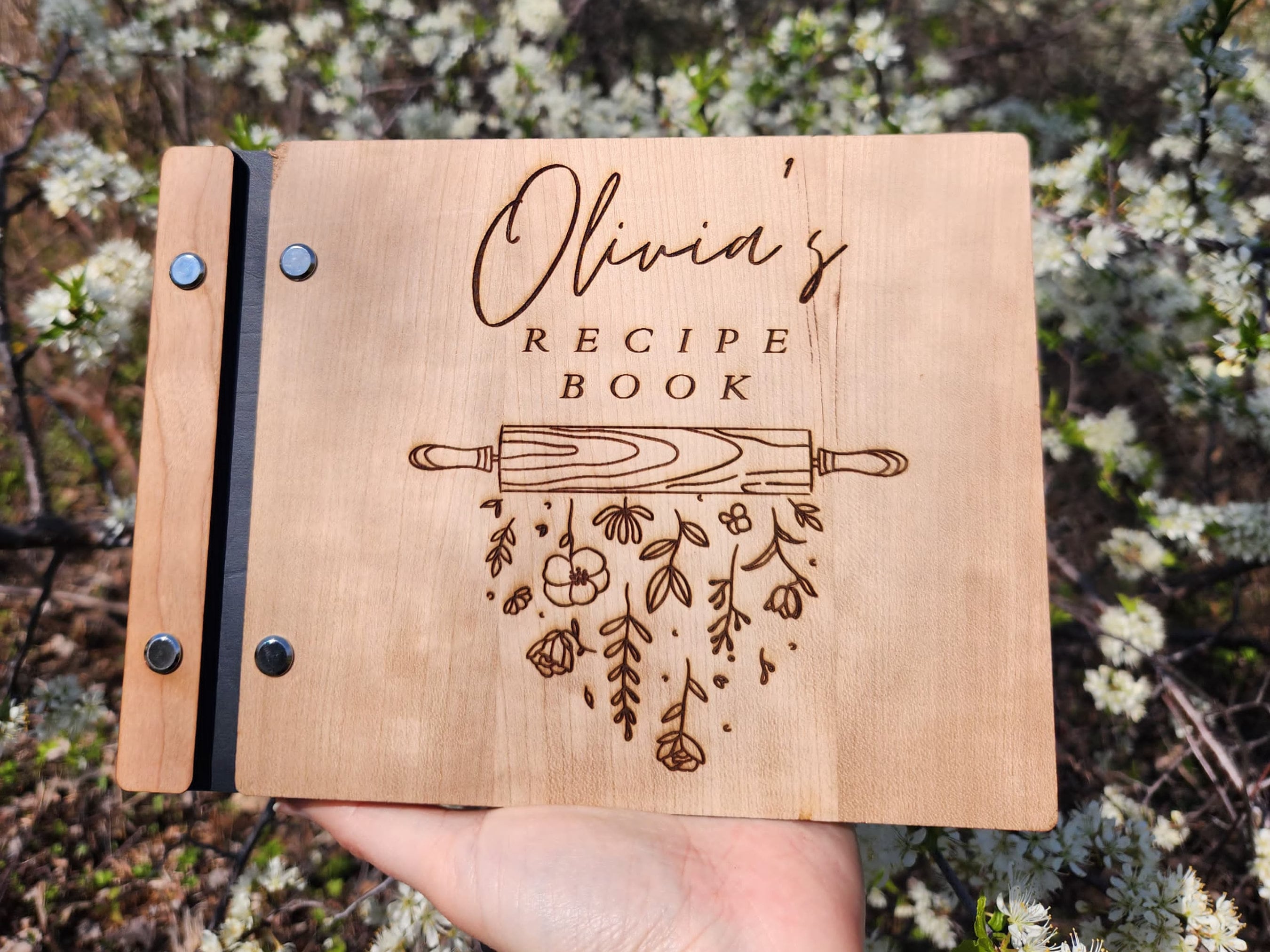 Personalized Wood Recipe Book Binder: Laser Engraved Cookbook - Etsy