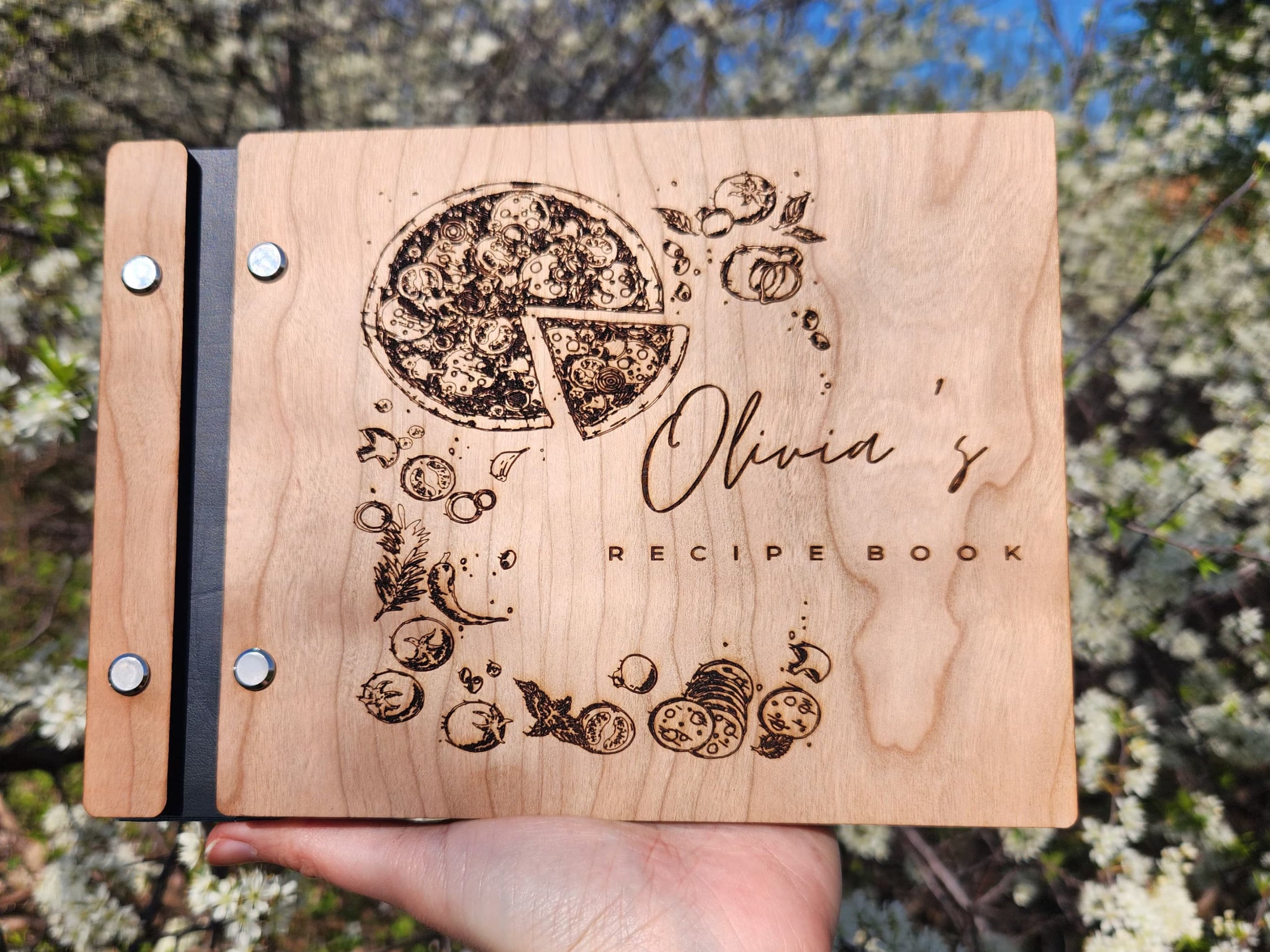 Personalized Wood Recipe Book Binder: Laser Engraved Cookbook - Etsy
