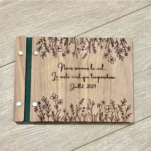 Wooden Wedding Guest Book - Personalized Laser Engraved, Perfect for Photos and Heartfelt Messages, Photobooth, Photo Album, Wedding Album