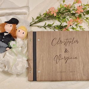 Personalized Wooden Guest Book: Engraved Wedding Keepsake