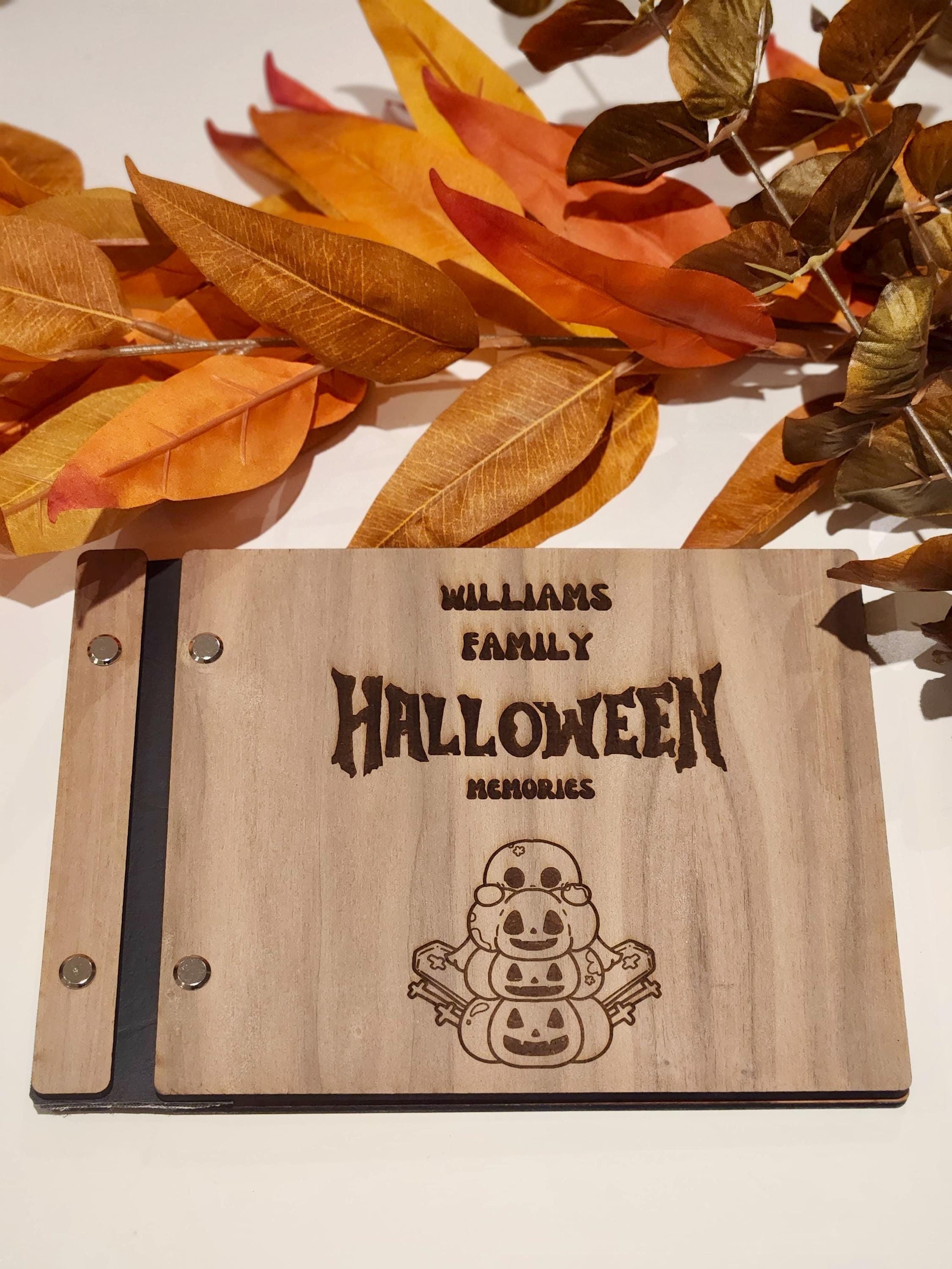 Halloween Memory Book Scrapbook Album for Family Photos, Personalized Halloween Keepsake Book, Spooky Holiday Photo Album, Halloween Gift