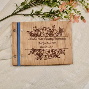 Custom Wood Wedding Guest Book: Personalized Anniversary Photo Album