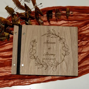 Wooden Wedding Guest Book - Personalized Laser Engraved, Perfect for Photos and Heartfelt Messages, Photobooth, Photo Album, Wedding Album