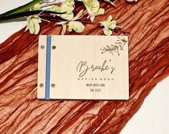 Recetario de madera personalizado: Libro de cocina familiar grabado