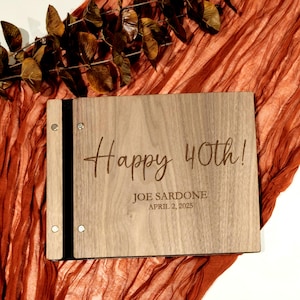 Personalized Wooden Recipe Book: Engraved Cookbook, Birthday Gift for Mom