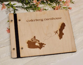 Personalized Wooden Adventure Guestbook: Engraved Travel Photo Album