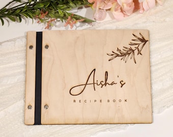 Recetario de madera personalizado: Libro de cocina grabado con láser