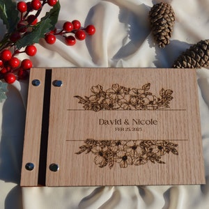 Wooden Wedding Guest Book - Personalized Laser Engraved, Perfect for Photos and Heartfelt Messages, Photobooth, Photo Album, Wedding Album