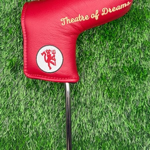Manchester United Head Cover | Genuine Leather | Supporters Golf | Blade Putter| Premier League | Golf Gifts