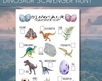 Búsqueda del tesoro de dinosaurios: actividad para niños en el museo y el parque (PDF imprimible)