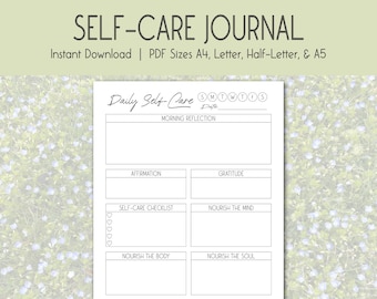 Daily Self-Care Journal Printable | Wellness Reflection (PDF Download)