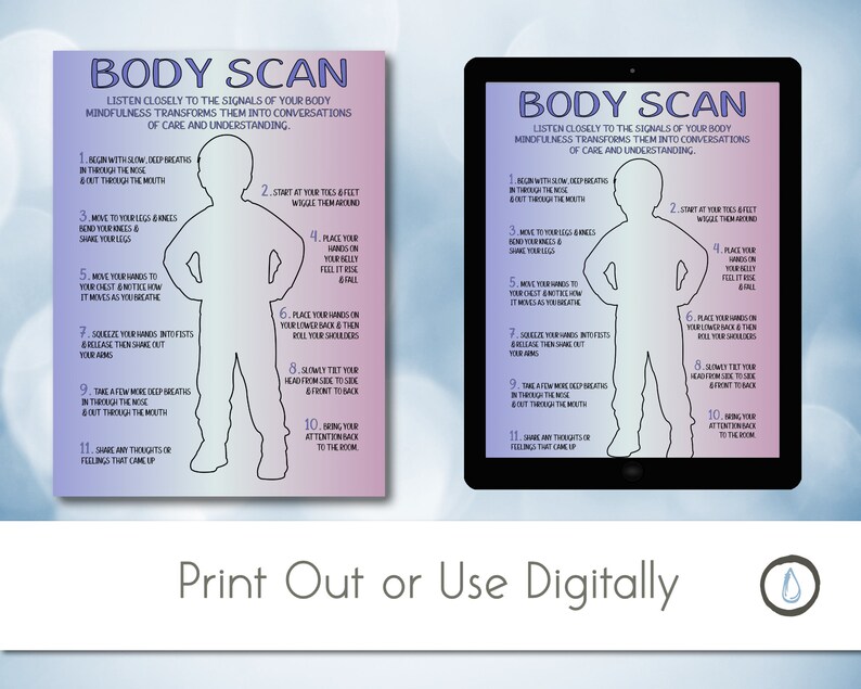 Mindful Body Scan Printable For Kids Relaxation Exercise digital Mindful Body Scan Printable For Kids Relaxation Exercise digital