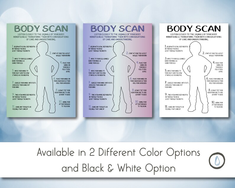 Mindful Body Scan for Kids Printable Montessori Homeschool Activity