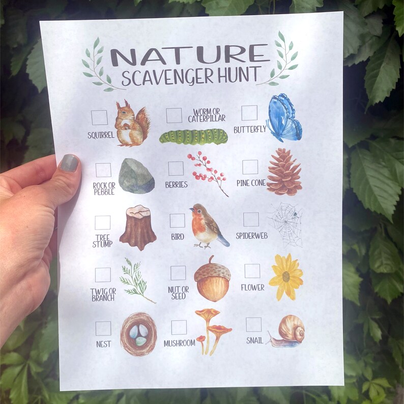 Kids Nature Scavenger Hunt – Outdoor Activity Printable (PDF) - Etsy