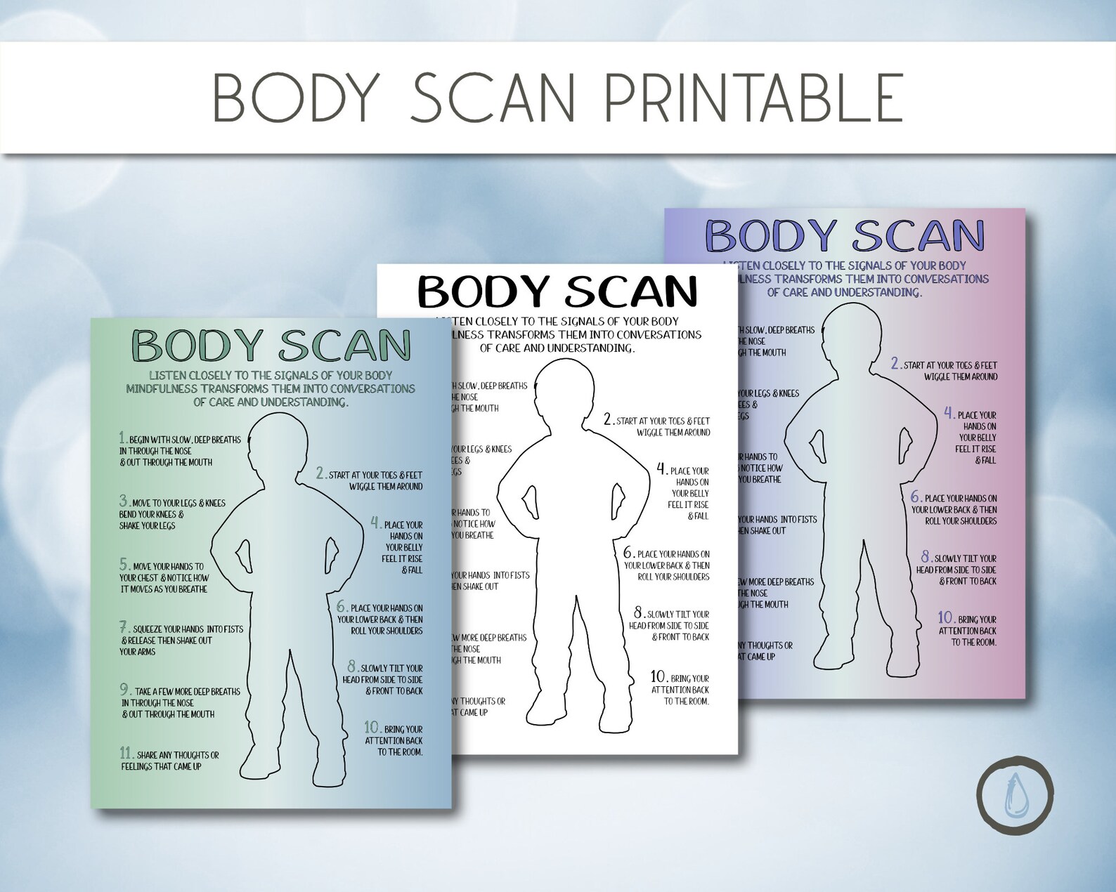 Mindful Body Scan Printable For Kids Relaxation Exercise digital Mindful Body Scan Printable For Kids Relaxation Exercise digital
