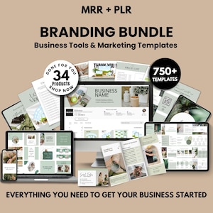Branding Package Templates for Business Owners, Small Business Brand Kit, Full Etsy Shop Bundle, Instagram Bundle, DIY Business Branding Kit