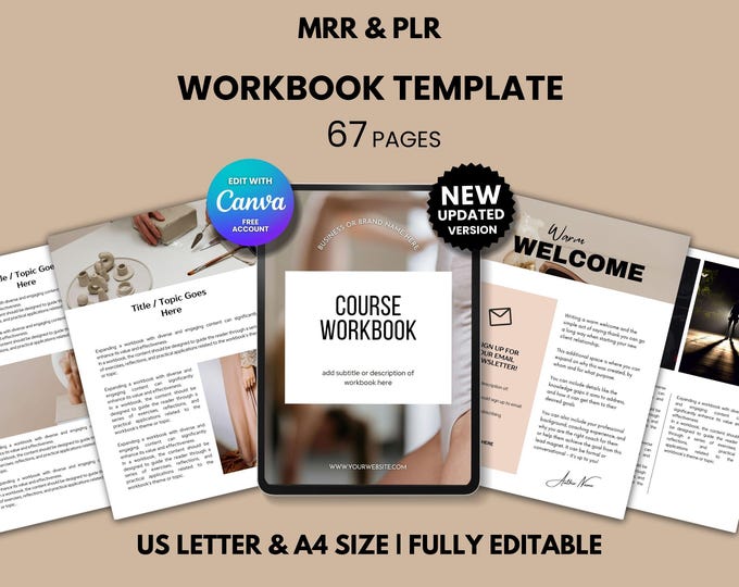 Modern Canva Workbook Template for Coaches, Course Workbook Canva ...