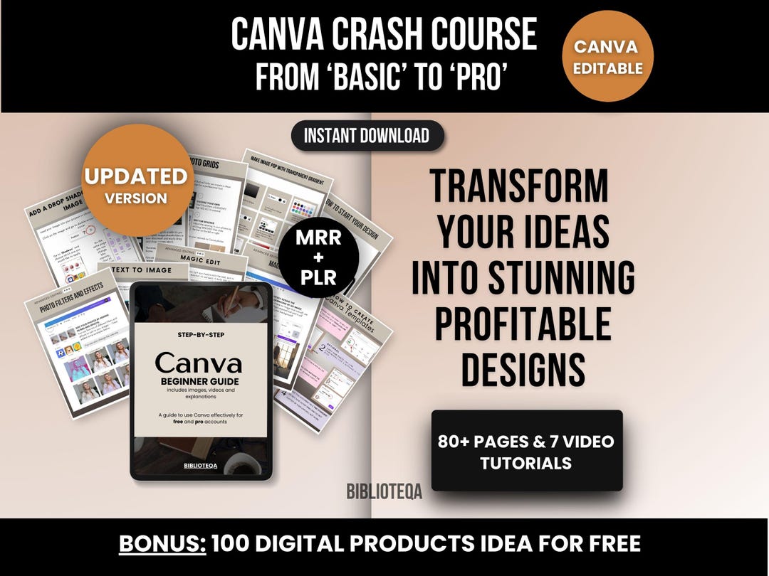 Beginners Guide to Design in Canva With Master Resell Rights, MRR Canva ...