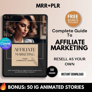 Affiliate Marketing Guide Digital Products with MRR & PLR, Digital Product Canva Template, Marketing Strategy, Affiliate Program eBook