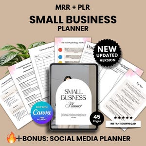 Small Business Printable Planner for Home Based Business with Resell Rights Small Business Startup for Business Success Social Media Planner
