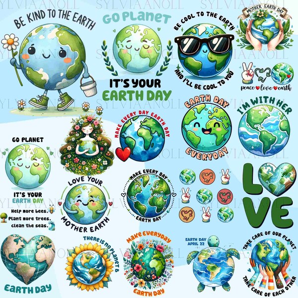 Earth Day Bundle PNG, Earth Day April 22 PNG, Retro Characters Png, Support Planet, Groovy Retro, Funny Earth PNG, Save the Ocean, Earth Day