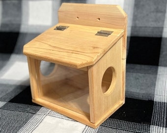 Handcrafted Cedar Squirrel/Bird Dual Access Feeder House
