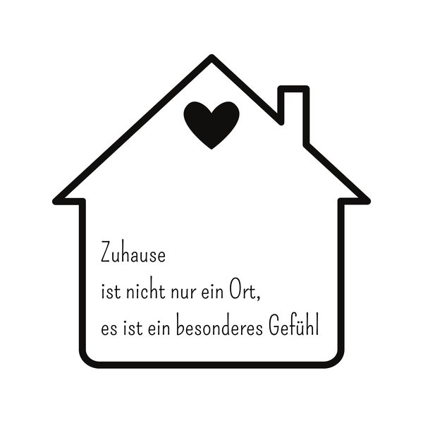 Poster Zuhause ist kein Ort sondern ein Gefühl Umzug Einzug Geschenk Liebe Familie Haus Wohnung Deko Wand Wandbild Wohnzimmer