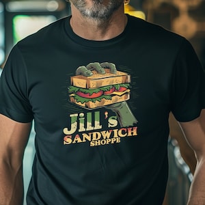 Horror Spiel T-Shirt Videospiel Geschenk für Gamer - Gaming Tee Jill's Sandwich Shoppe - Lustiges Spiel Shirt