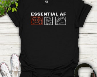 Gaming Essential AF T-shirt: Rolig unisex gamer-t-shirt