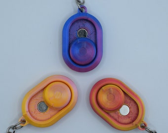 3D Printed Magnetic Fidget Toy Thumb Slider Keychain