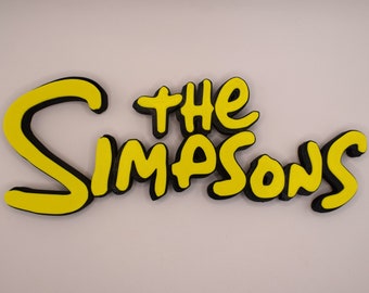 Simpsons Logo Sign, 3D Printed TV Series Shelf / Desk Art, Display Ornamental, Memorabilia