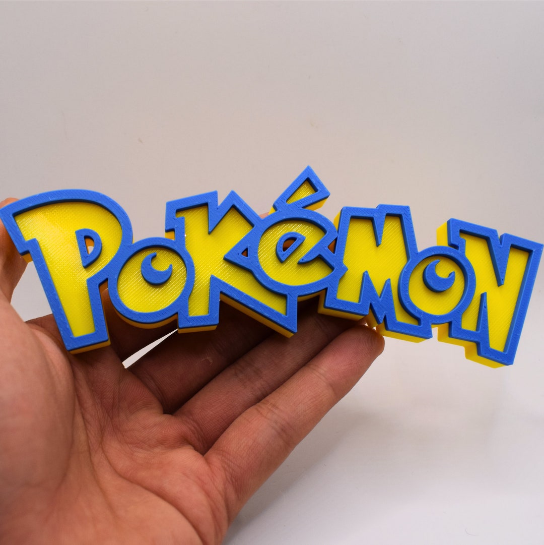 Pokemon Logo Sign, 3D Printed Video Game Shelf / Desk Art, Display ...