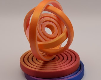 3D Printed Gyroscopic Spinner: Six-Ring Fidget Toy Small, Medium, Large, Extra Large