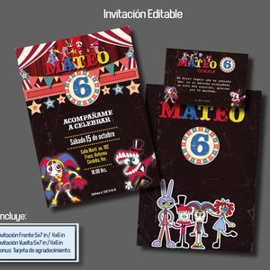 Amazing Digital Circus Birthday Invitation | Editable Canva Template | Instant Download | Digital Invitation 5x7 4x6 | Kids Birthday Party
